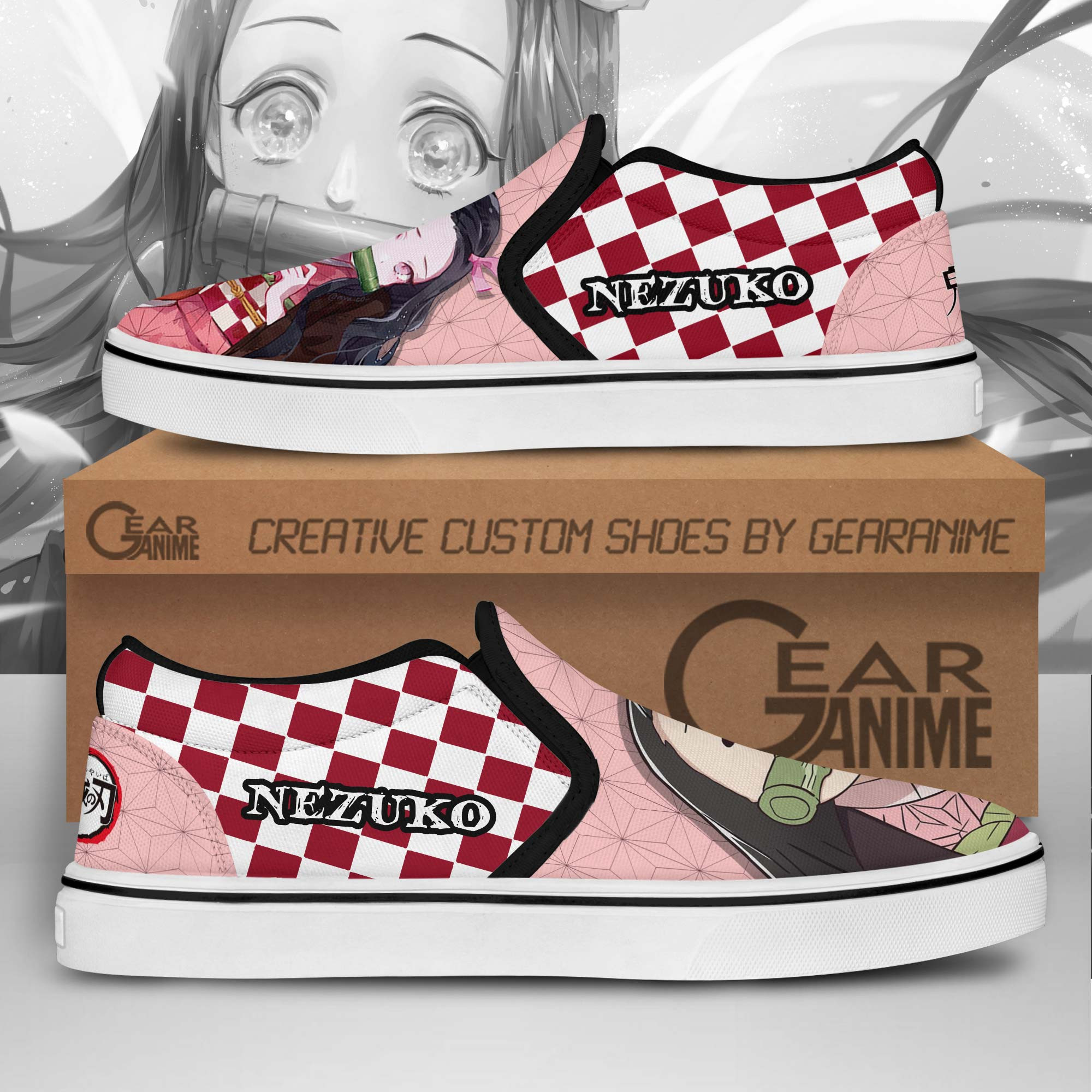Nezuko Slip-On Shoes Canvas Custom Anime Demon Slayer Shoes