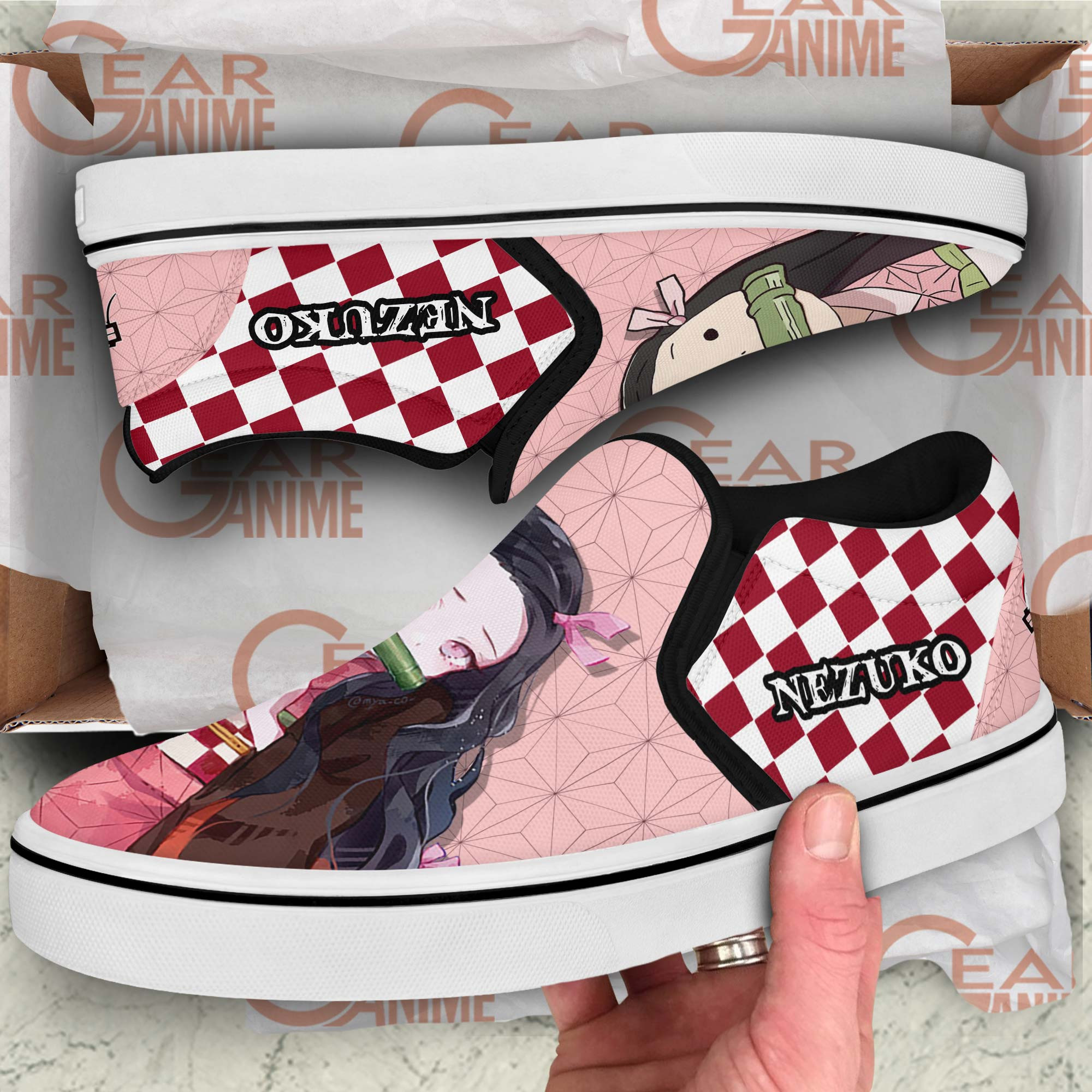 Nezuko Slip-On Shoes Canvas Custom Anime Demon Slayer Shoes