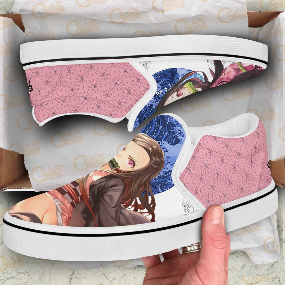 Nezuko Slip-On Shoes Canvas Custom Demon Slayer Anime Shoes