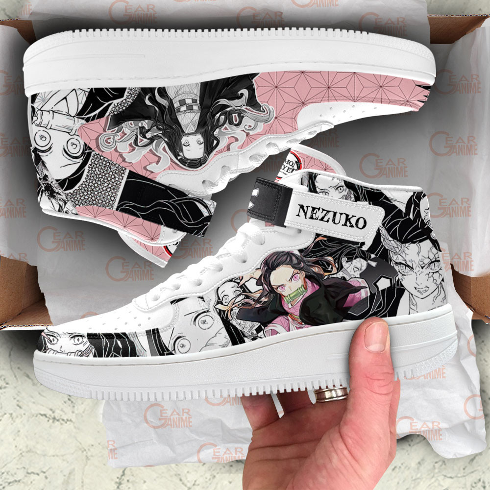 Nezuko Sneakers Air Mid Custom Demon Slayer Anime Shoes Mix Manga