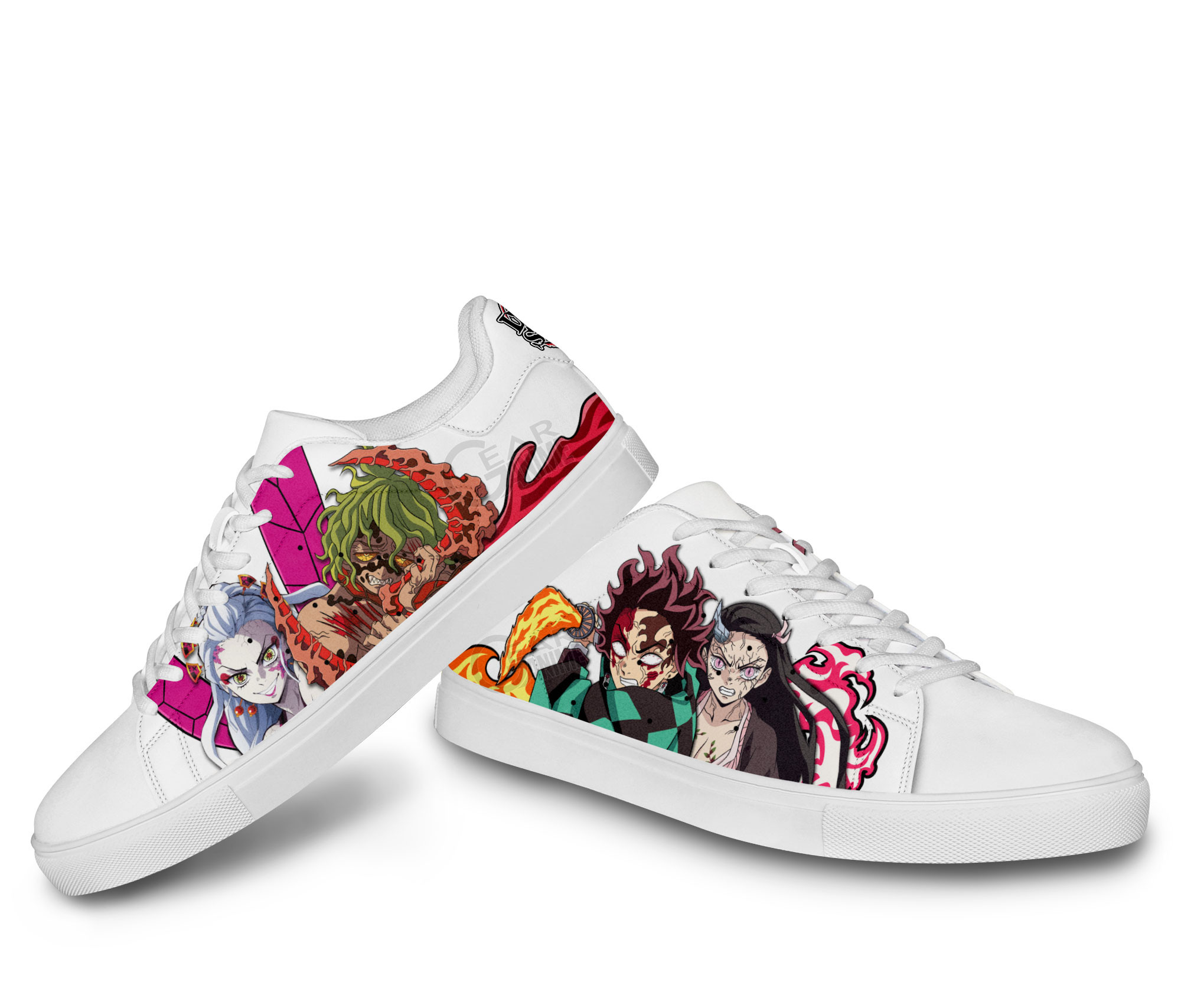 Nezuko Tanjiro vs Daki Gyutaro Skate Sneakers Custom Demon Slayer Anime Shoes