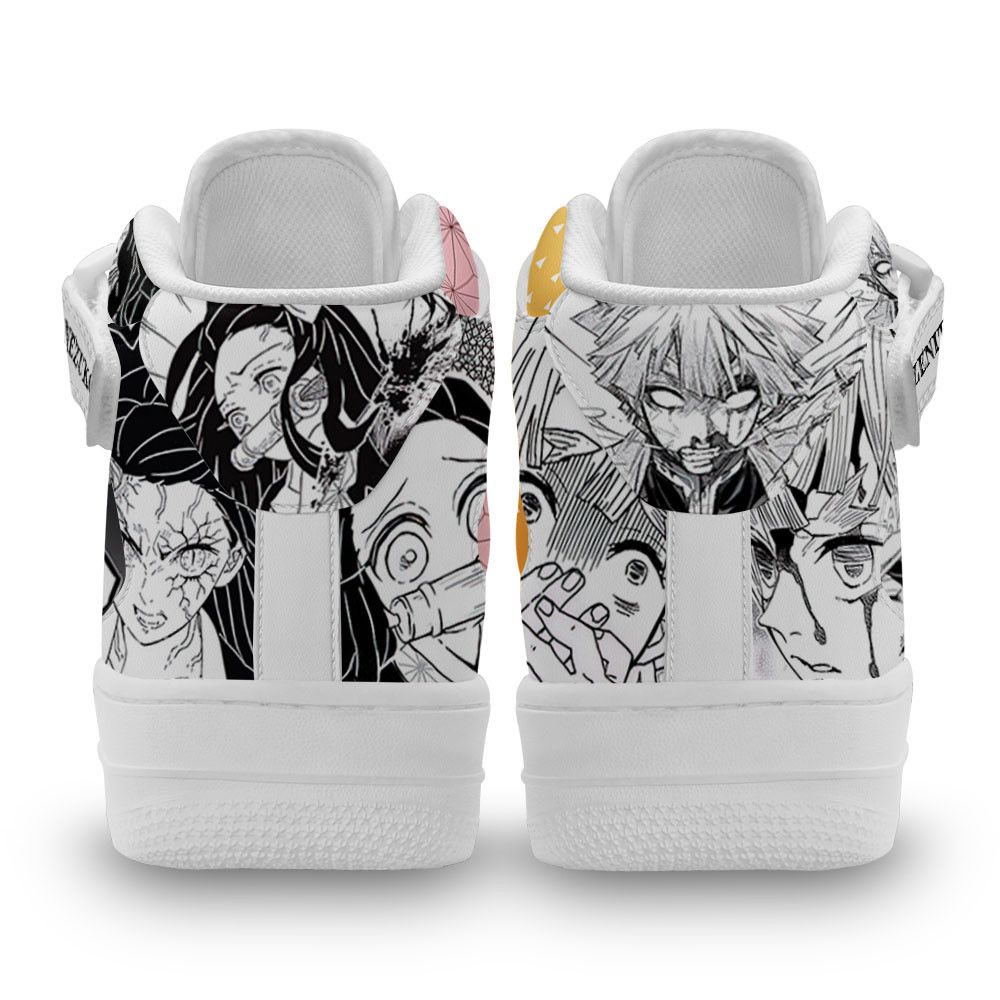 Nezuko Zenitsu Sneakers Air Mid Demon Slayer Anime Shoes Mix Manga