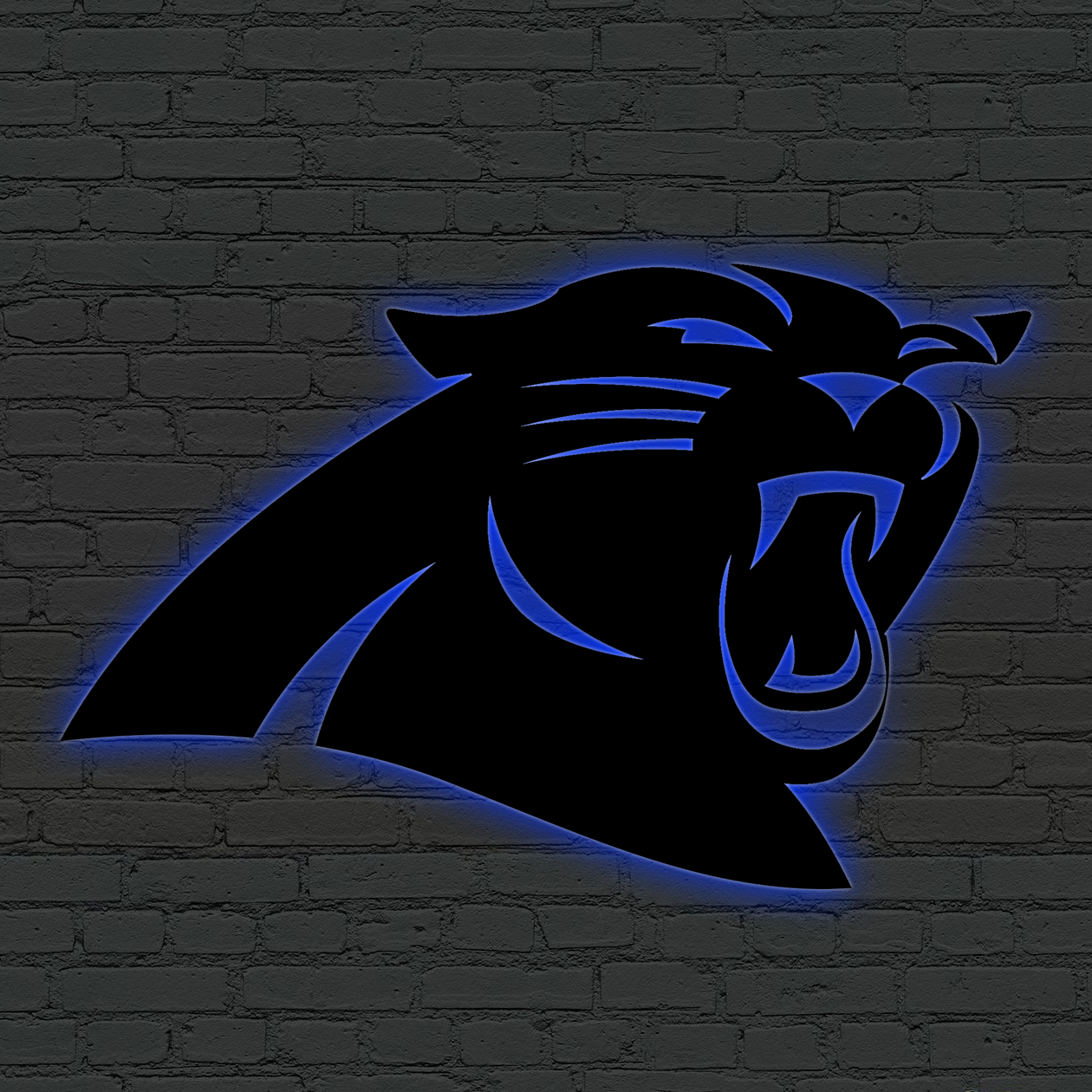 NFC Carolina Panthers Logo RGB Led Lights Metal Wall Art