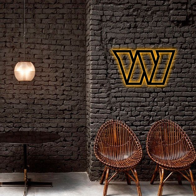 NFC Washington Commanders Logo RGB Led Lights Metal Wall Art