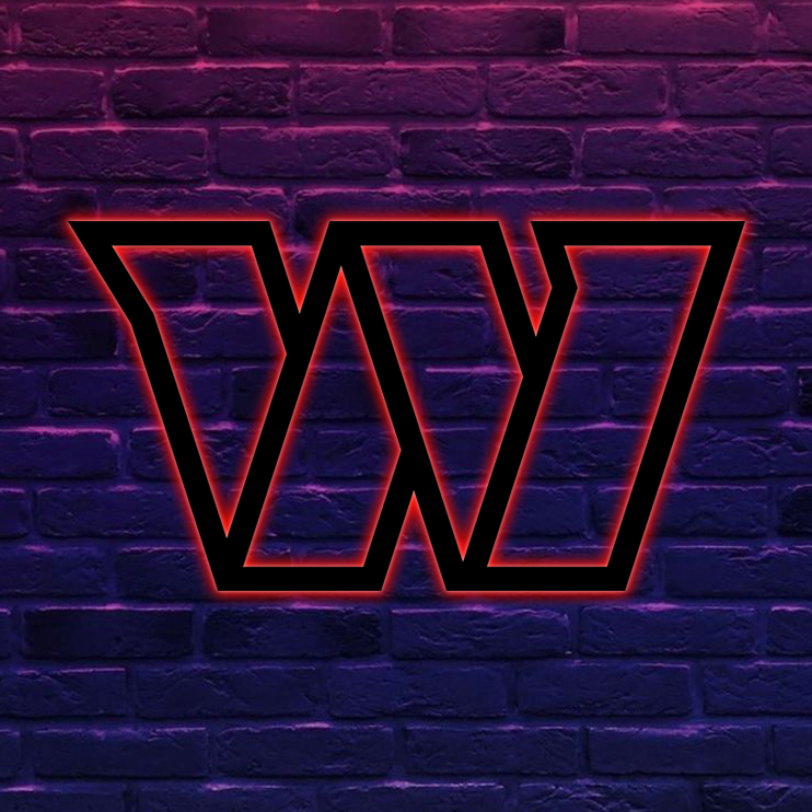NFC Washington Commanders Logo RGB Led Lights Metal Wall Art