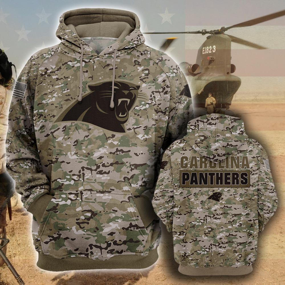 NFL05-Carolina Panthers – All Over Prints 3D Hoodie – Camo Style