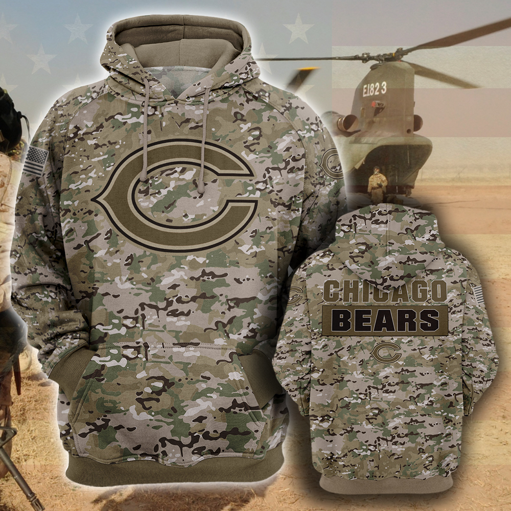 NFL06-Chicago Bears – All Over Prints 3D Hoodie – Camo Style