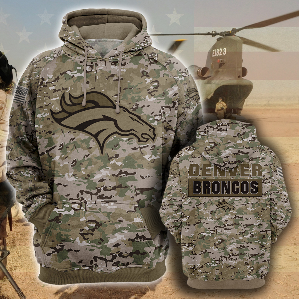 NFL10-Denver Broncos – All Over Prints 3D Hoodie – Camo Style