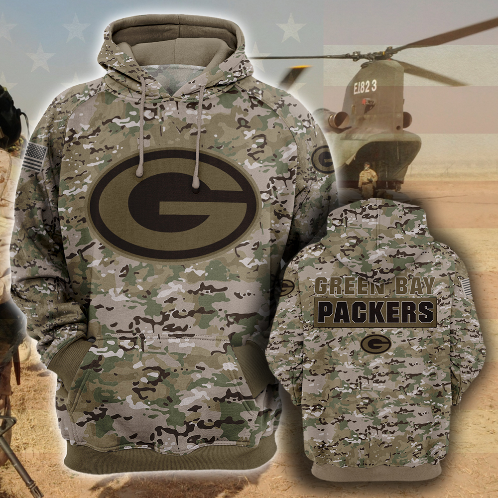 NFL12-Green Bay Packers – All Over Prints 3D Hoodie – Camo Style