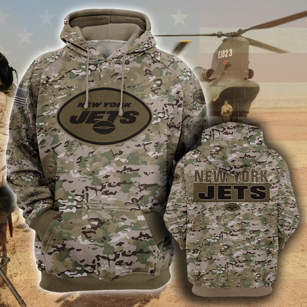 NFL22-New York Jets – All Over Prints 3D Hoodie – Camo Style