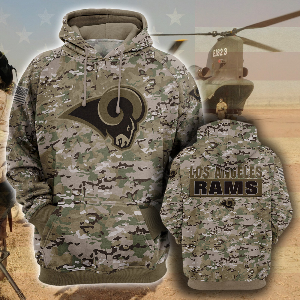 NFL26-Los Angeles Rams – All Over Prints 3D Hoodie – Camo Style