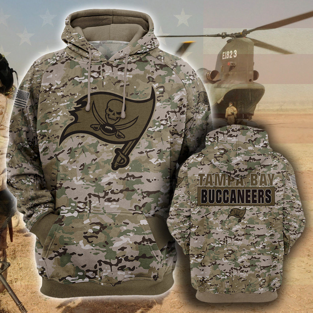 NFL30-Tampa Bay Buccaneers – All Over Prints 3D Hoodie – Camo Style