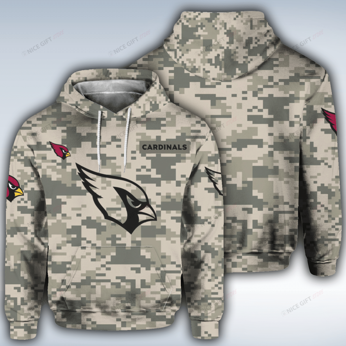 NFL Arizona Cardinals Camouflage 3D Hoodie Gift For Fans