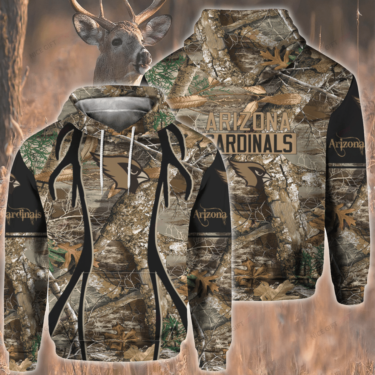NFL Arizona Cardinals Hunting 3D Hoodie Gift For Fans