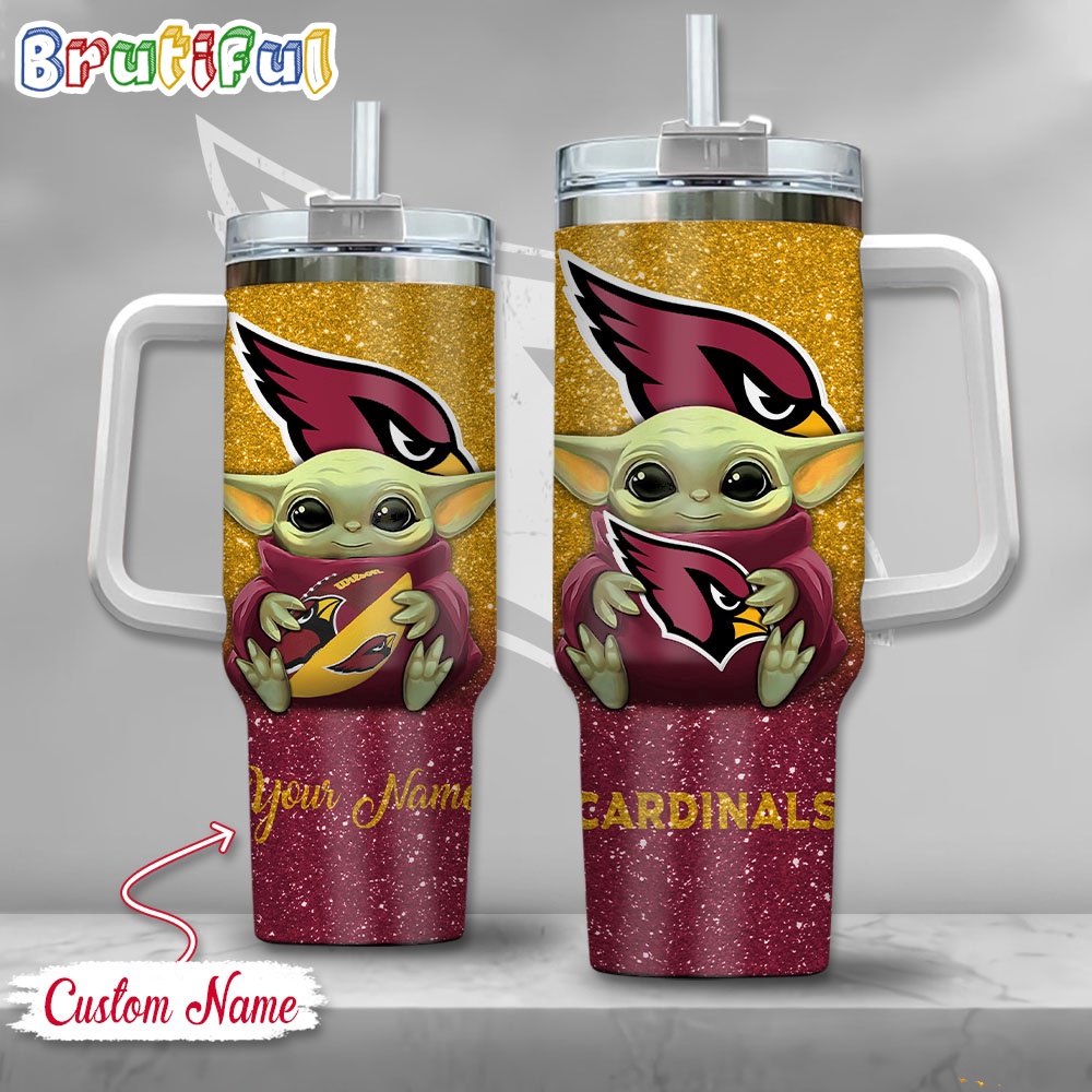 NFL Arizona Cardinals Tumbler Baby Yoda Customzed Handle Cup