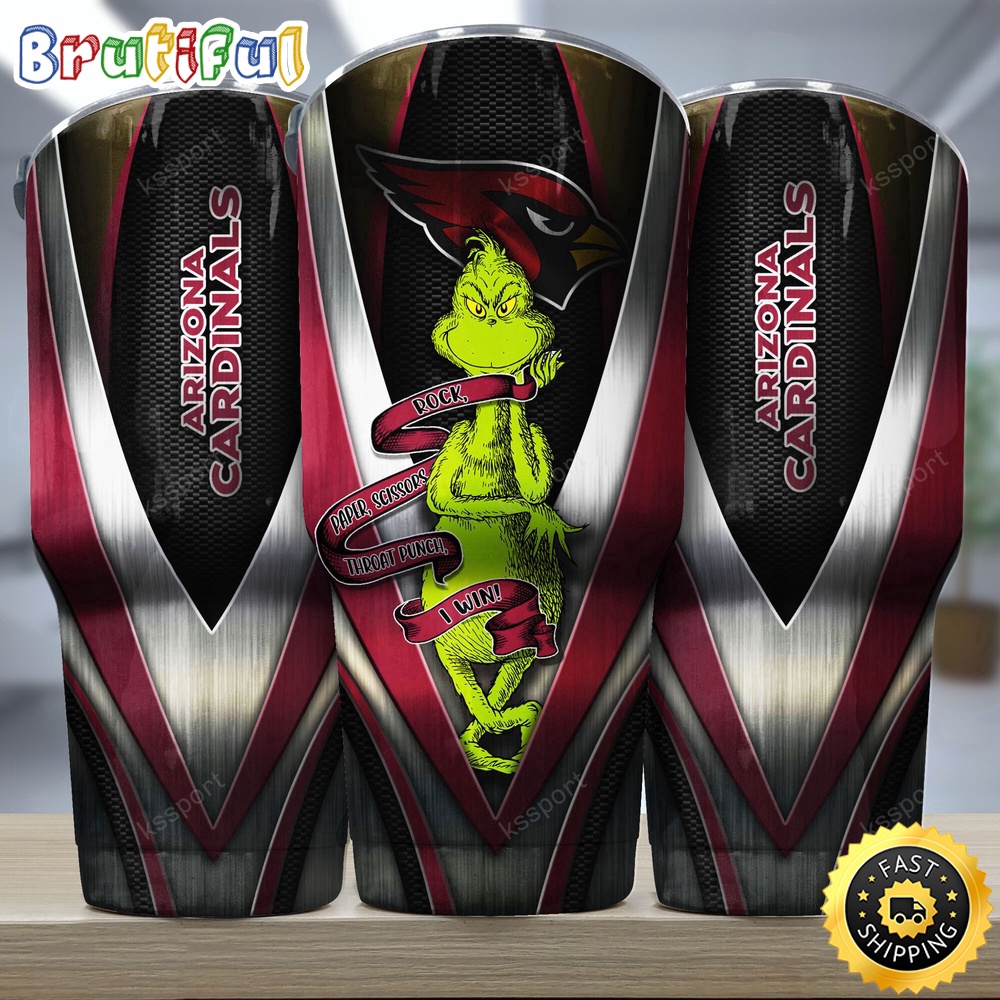 NFL Arizona Cardinals Tumbler Grinch Nfl Tumbler Rock Paper Scissors Steel 2024 Trending