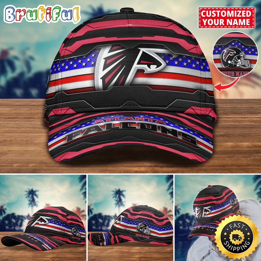 NFL Atlanta Falcons Baseball Cap Flag Custom Name Cap