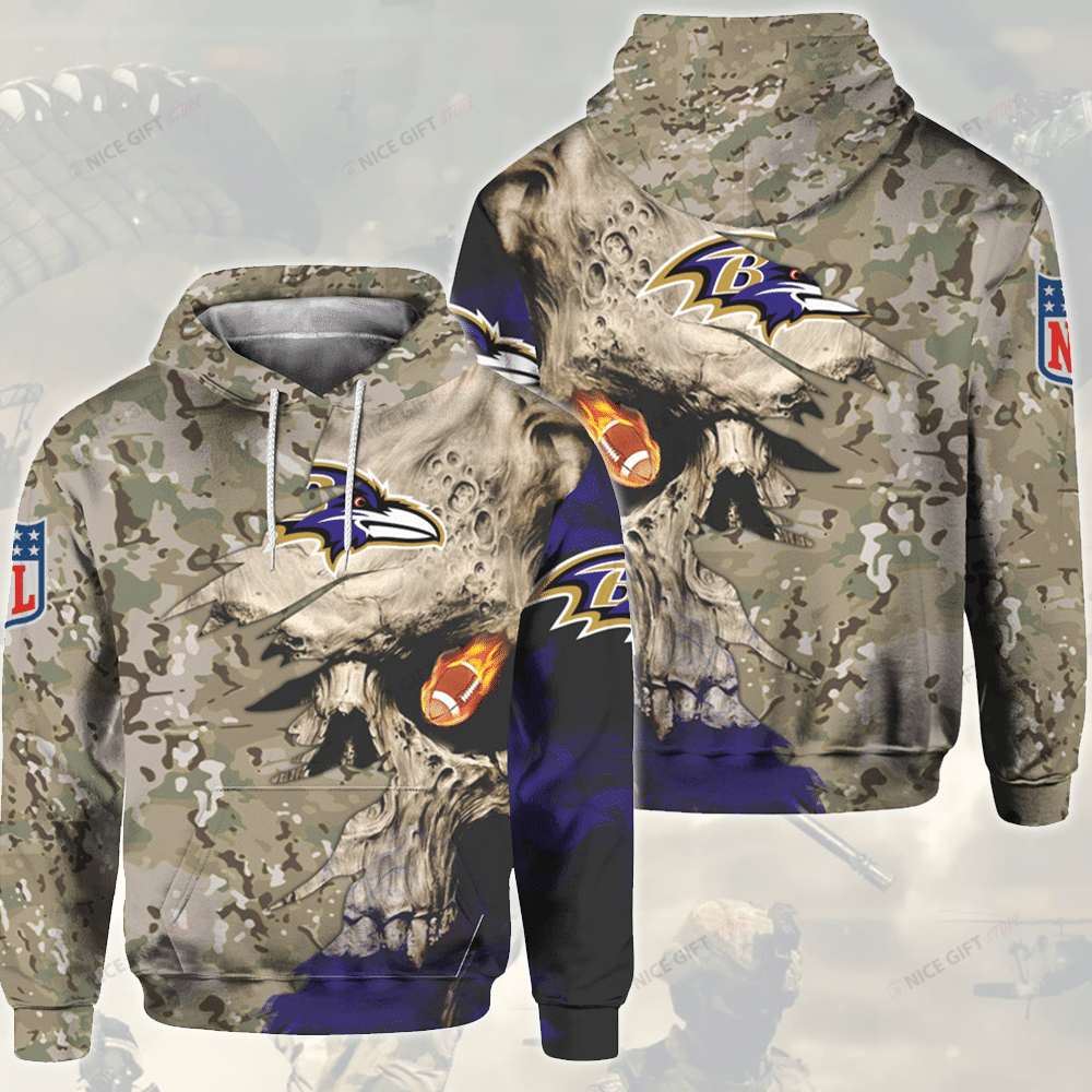 NFL Baltimore Ravens Camouflage 3D Hoodie Gift For Fans
