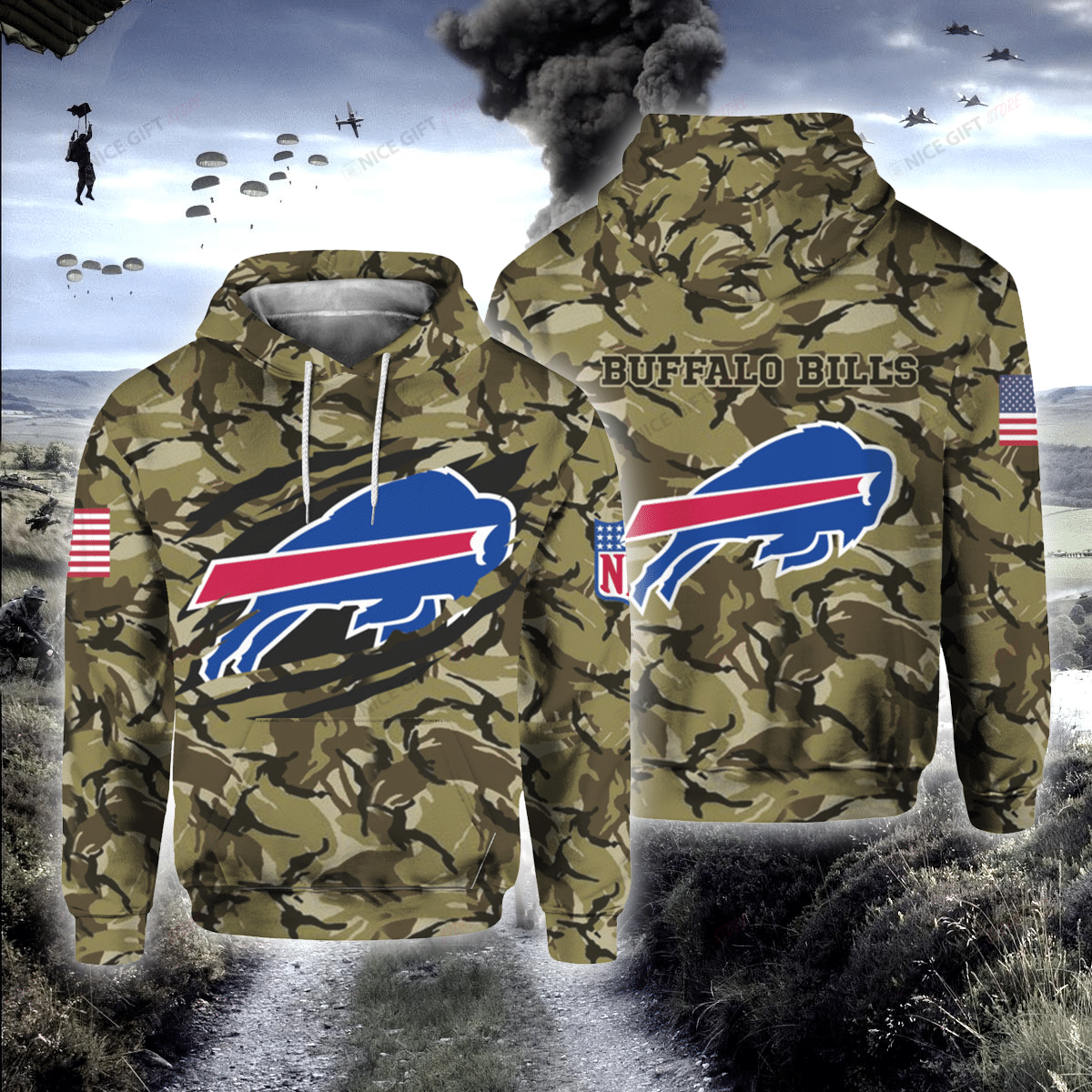 NFL Buffalo Bills Camouflage 3D Hoodie Gift For Fans