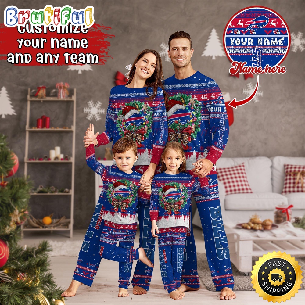 NFL Buffalo Bills Custom Pajamas Christmas For Family Custom Name Custom Pajamas