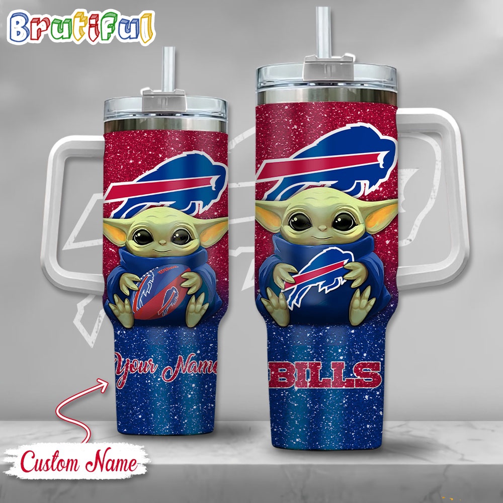 NFL Buffalo Bills Tumbler Baby Yoda Customzed Handle Cup