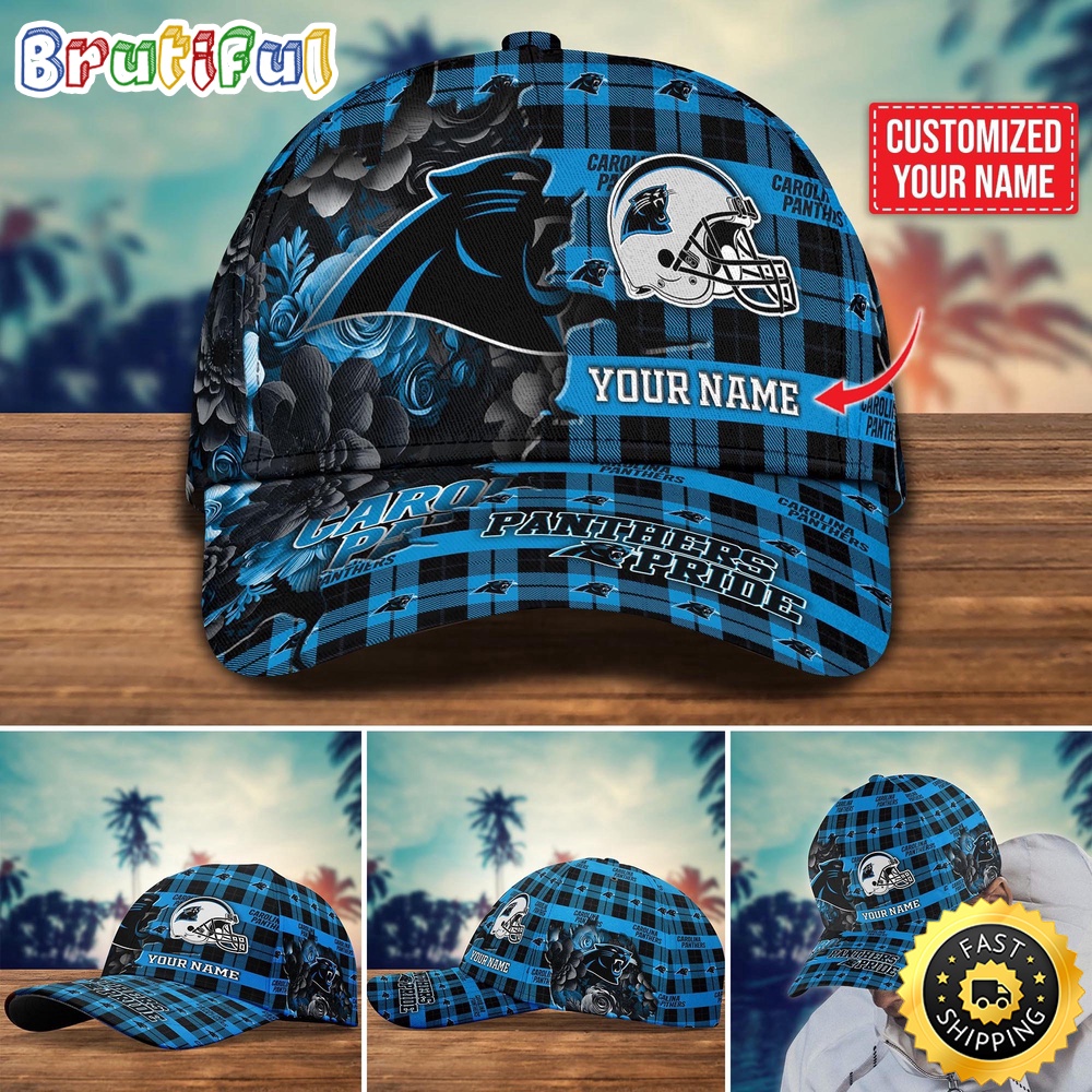 NFL Carolina Panthers Baseball Cap Flower Trending Custom Cap
