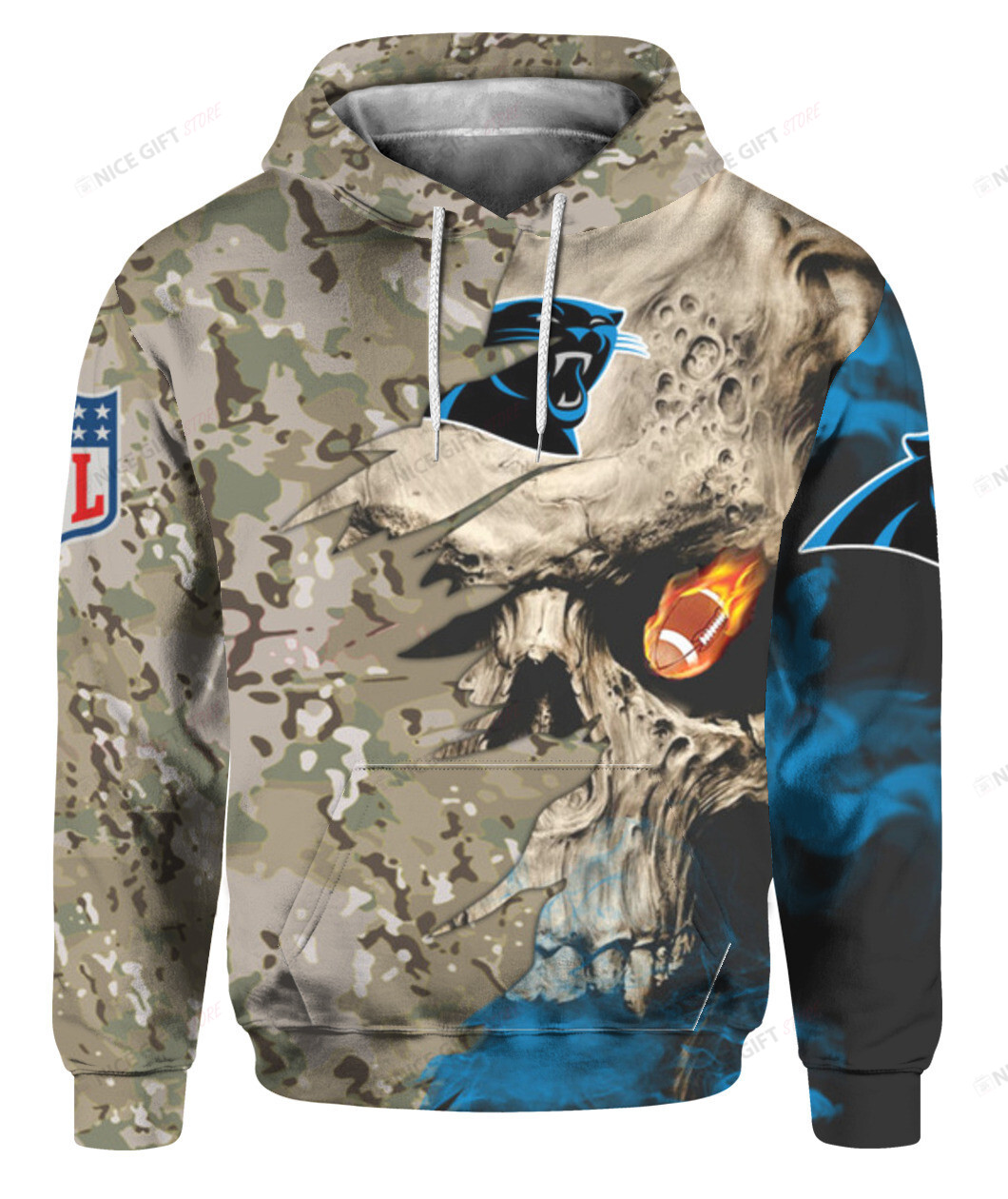 NFL Carolina Panthers Camouflage 3D Hoodie Gift For Fans