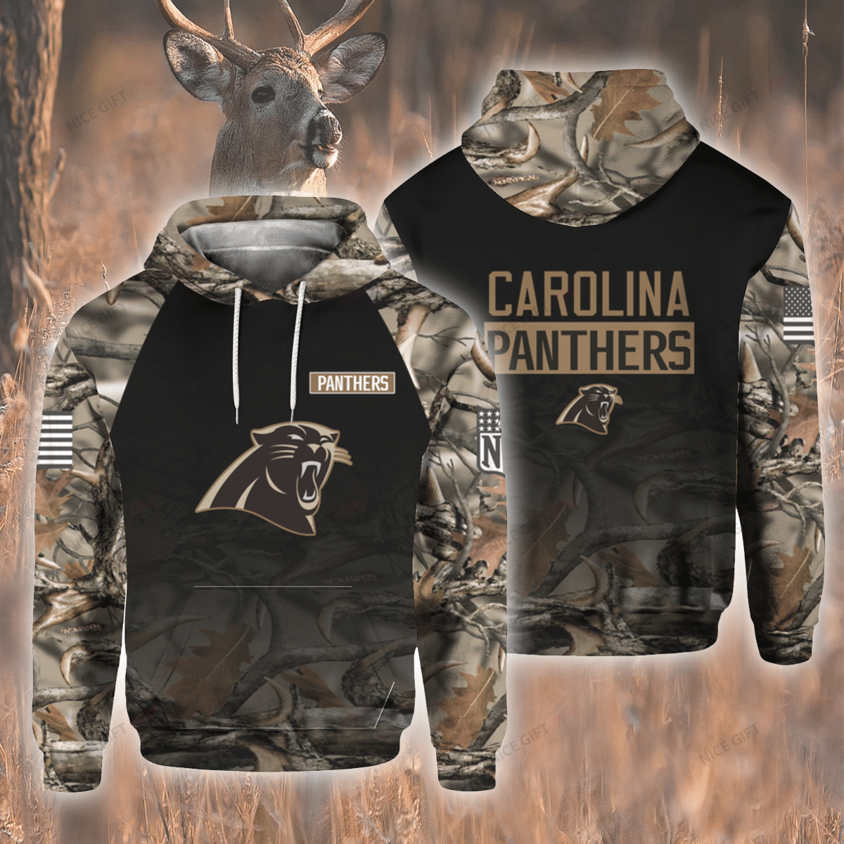 NFL Carolina Panthers Hunting 3D Hoodie Gift For Fans