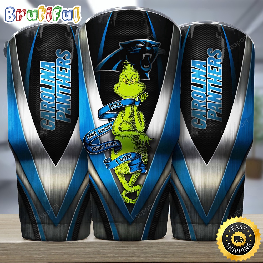 NFL Carolina Panthers Tumbler Grinch Nfl Tumbler Rock Paper Scissors Steel 2024 Trending
