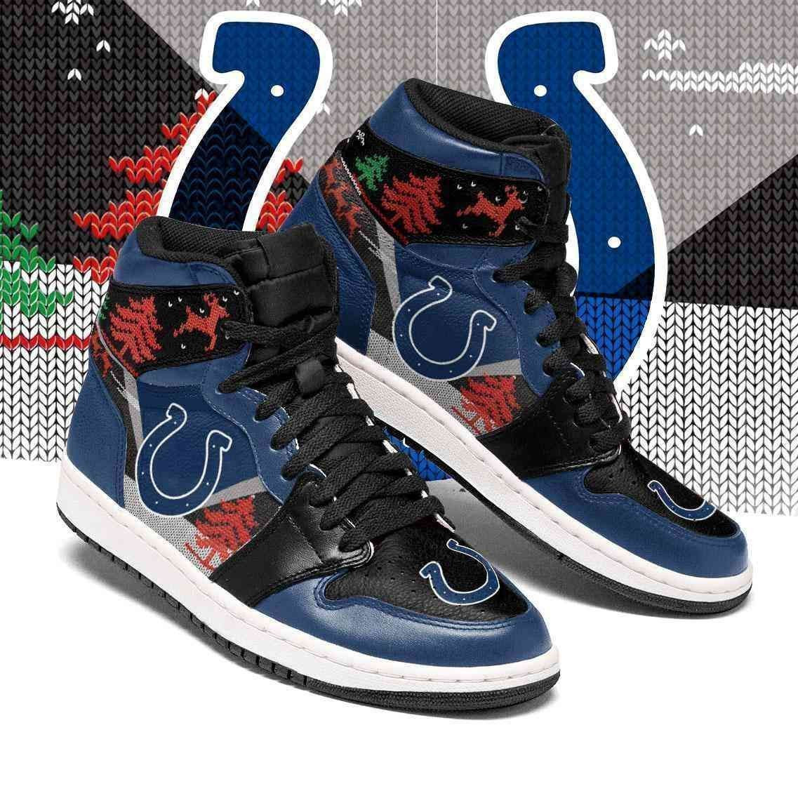 Nfl Christmas Indianapolis Colts Sneakers 2021 Shoes Sport Sneakers High Top Air Jordan Sneaker, Air Jordan Hightop