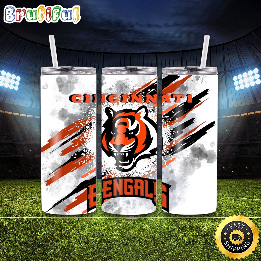 NFL Cincinnati Bangals Tumbler Logo And Team Skinny Tumbler