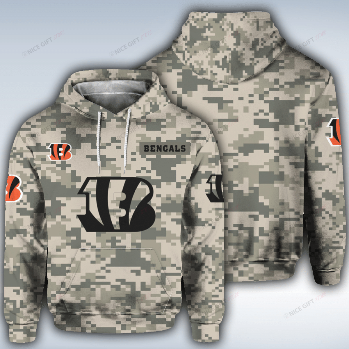 NFL Cincinnati Bengals Camouflage 3D Hoodie Gift For Fans
