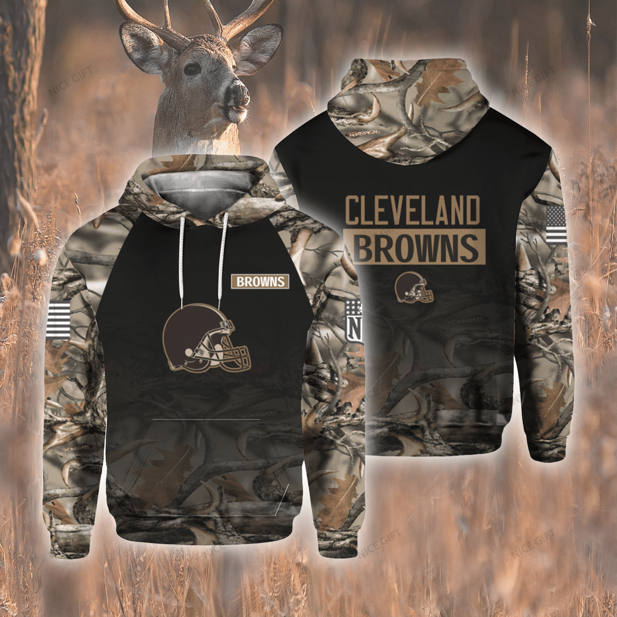 NFL Cleveland Browns Hunting 3D Hoodie Gift For Fans