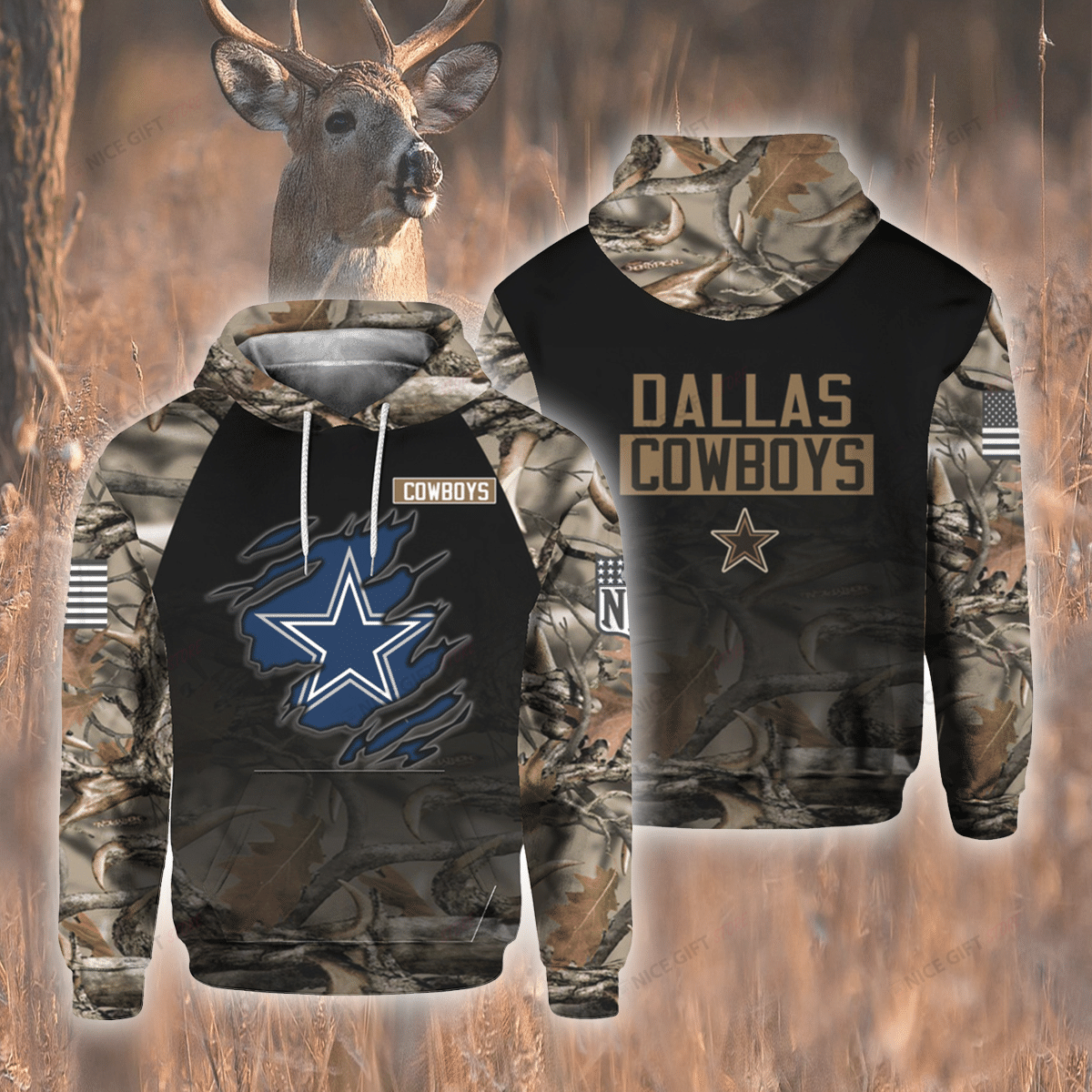NFL Dallas Cowboys Hunting 3D Hoodie Gift For Fans