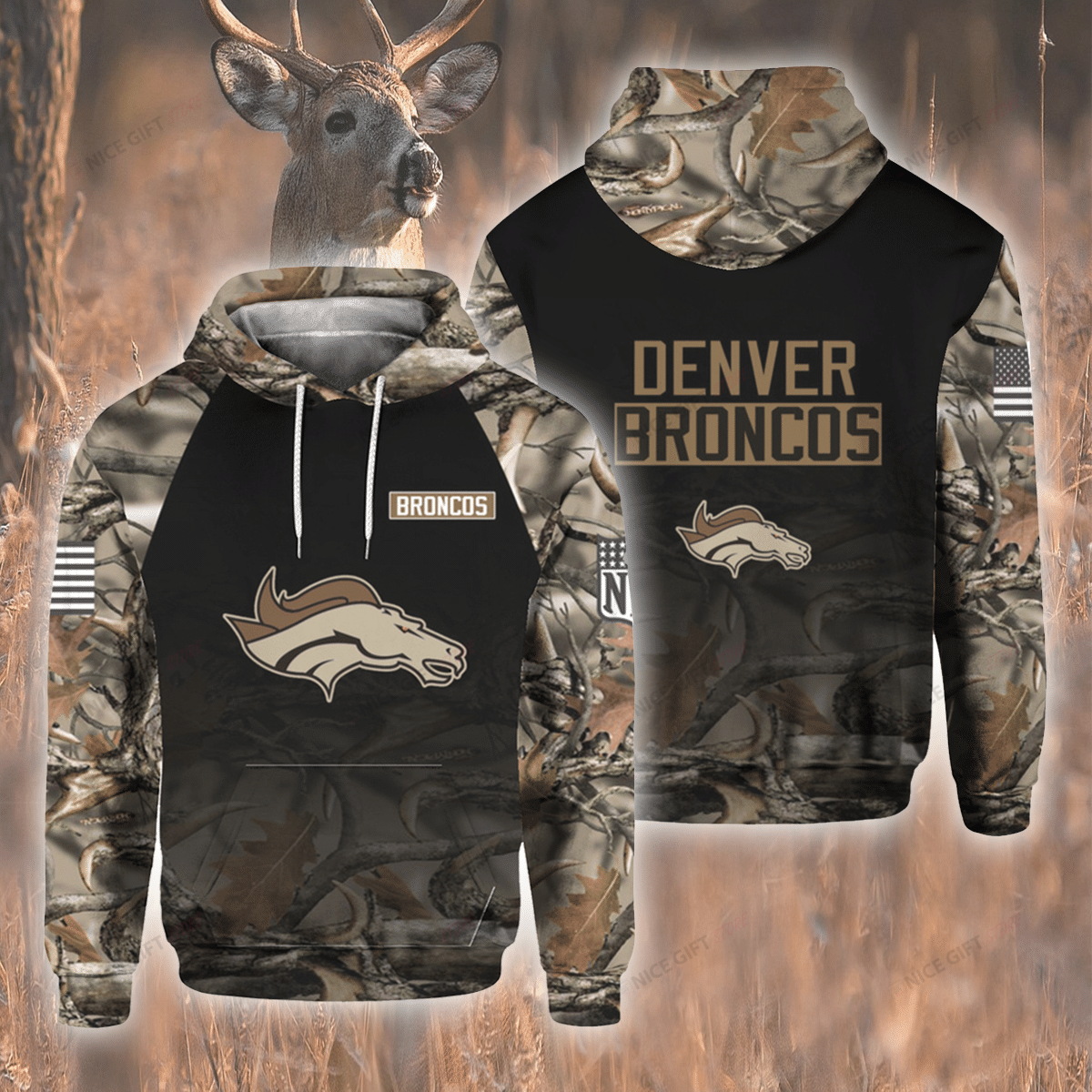 NFL Denver Broncos Hunting 3D Hoodie Gift For Fans