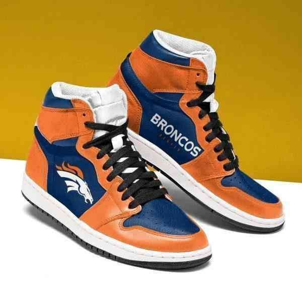 Nfl Denver Broncos Sneakers 2021 Shoes Sport Sneakers High Top Air Jordan Sneaker, Air Jordan Hightop