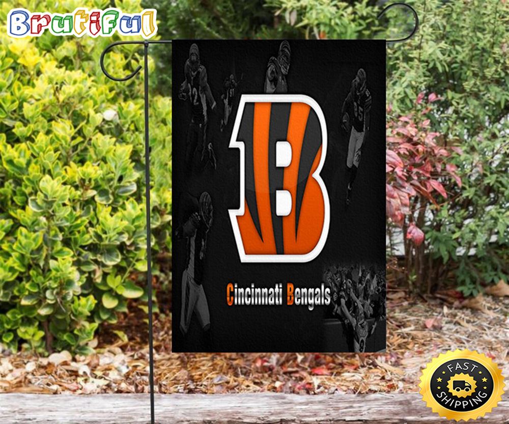 Nfl Garden Flags Cincinnati Bengals Emblem Team Double Sided Printing Garden Flag Bengals Garden Flags