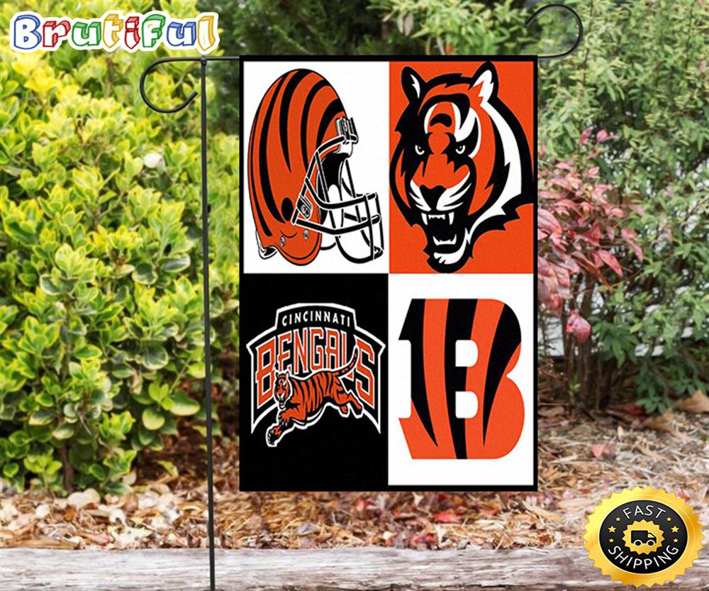 Nfl Garden Flags Cincinnati Bengals Emblem v2 Double Sided Printing Garden Flag Bengals Garden Flags