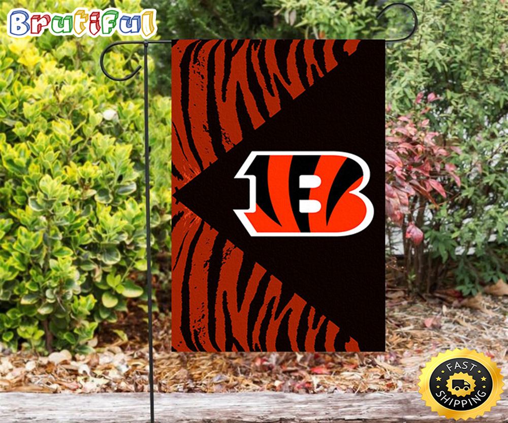 Nfl Garden Flags Cincinnati Bengals Emblem v6 Double Sided Printing Garden Flag Bengals Garden Flags