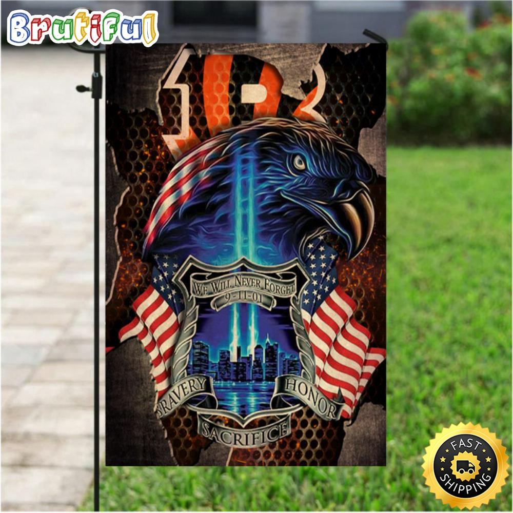 NFL Garden Flags Cincinnati Bengals Specialized Flag For Honor Patriot Day We Will Never Forget