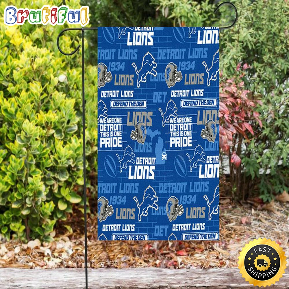 Nfl Garden Flags Detroit Lions Emblem v8 Double Sided Printing Garden Flag Detroit Lions Garden Flag