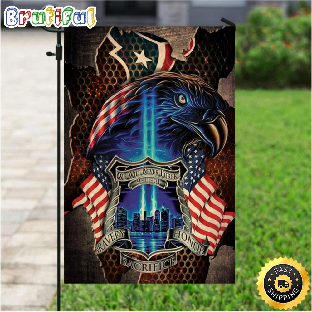 NFL Garden Flags Houston Texans Specialized Flag For Honor Patriot Day We Will Never Forget