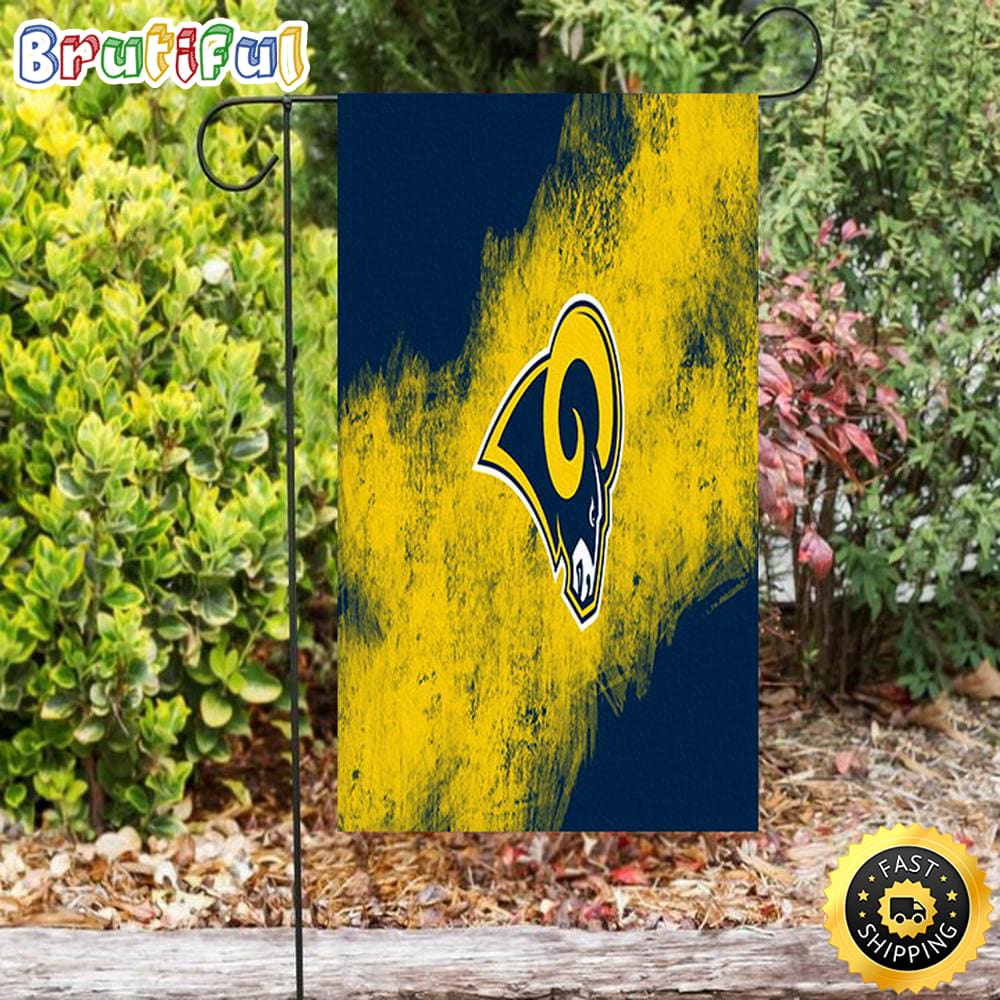 Nfl Garden Flags Los Angeles Rams Blue Yellow Double Sided Printing Garden Flag Rams Garden Flag