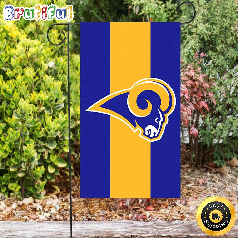 Nfl Garden Flags Los Angeles Rams Blue Yellow Striped Double Sided Printing Garden Flag Rams Garden Flag