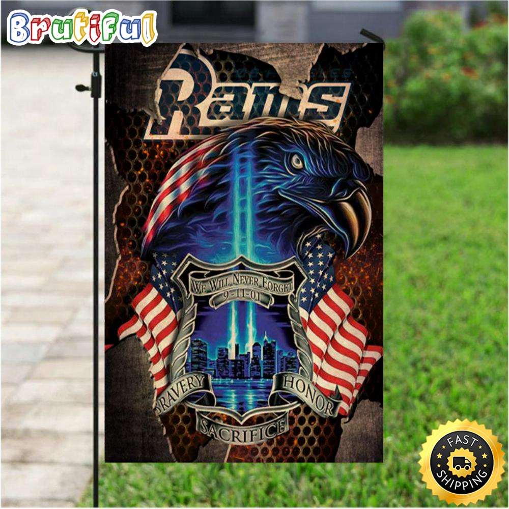 NFL Garden Flags Los Angeles Rams Specialized Flag For Honor Patriot Day We Will Never Forget