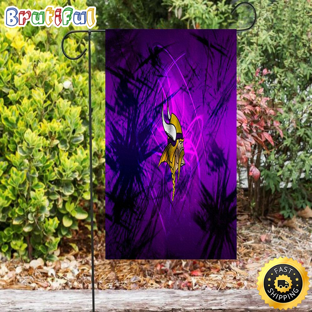 Nfl Garden Flags Minnesota Vikings Emblem Brush Double Sided Printing Garden Flag Minnesota Vikings Garden Flag