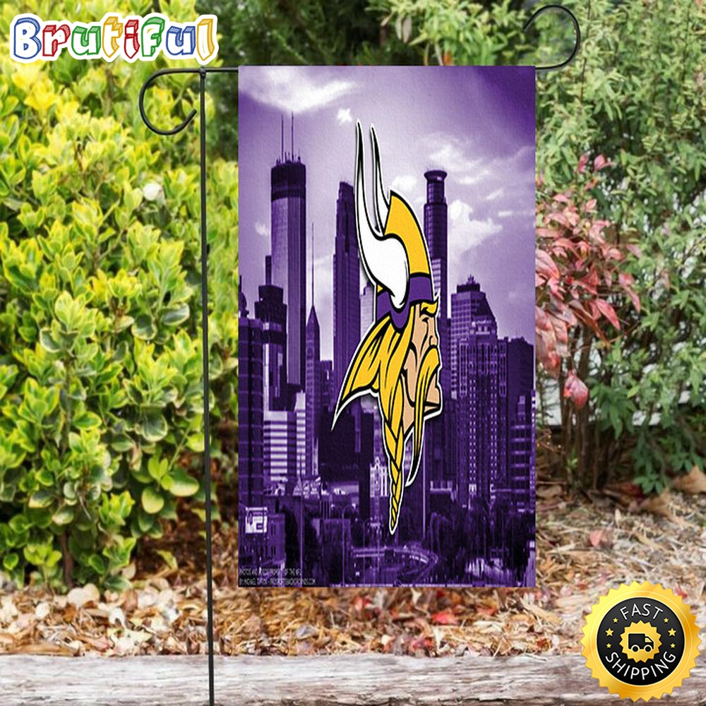 Nfl Garden Flags Minnesota Vikings Emblem City Double Sided Printing Garden Flag Minnesota Vikings Garden Flag