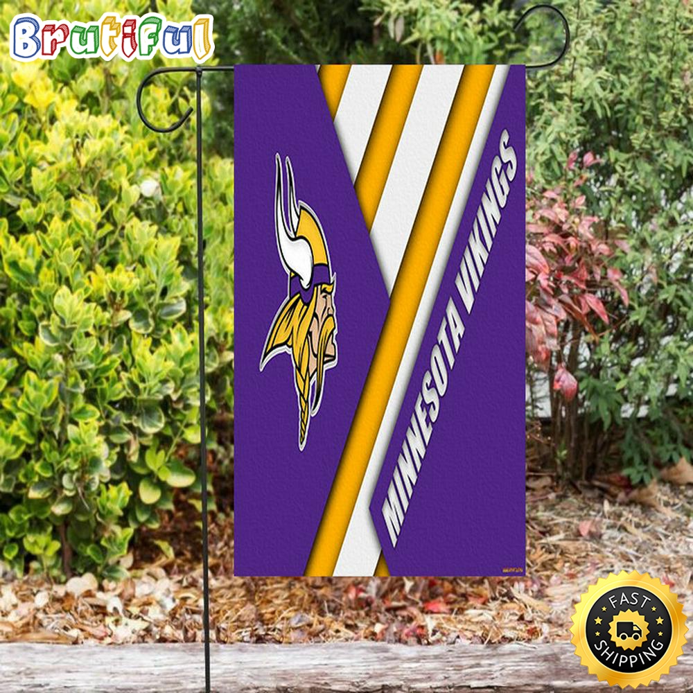 Nfl Garden Flags Minnesota Vikings Emblem Flag Double Sided Printing Garden Flag Minnesota Vikings Garden Flag