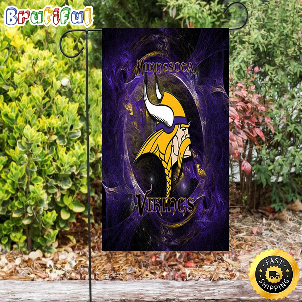 Nfl Garden Flags Minnesota Vikings Emblem Magic Double Sided Printing Garden Flag Minnesota Vikings Garden Flag