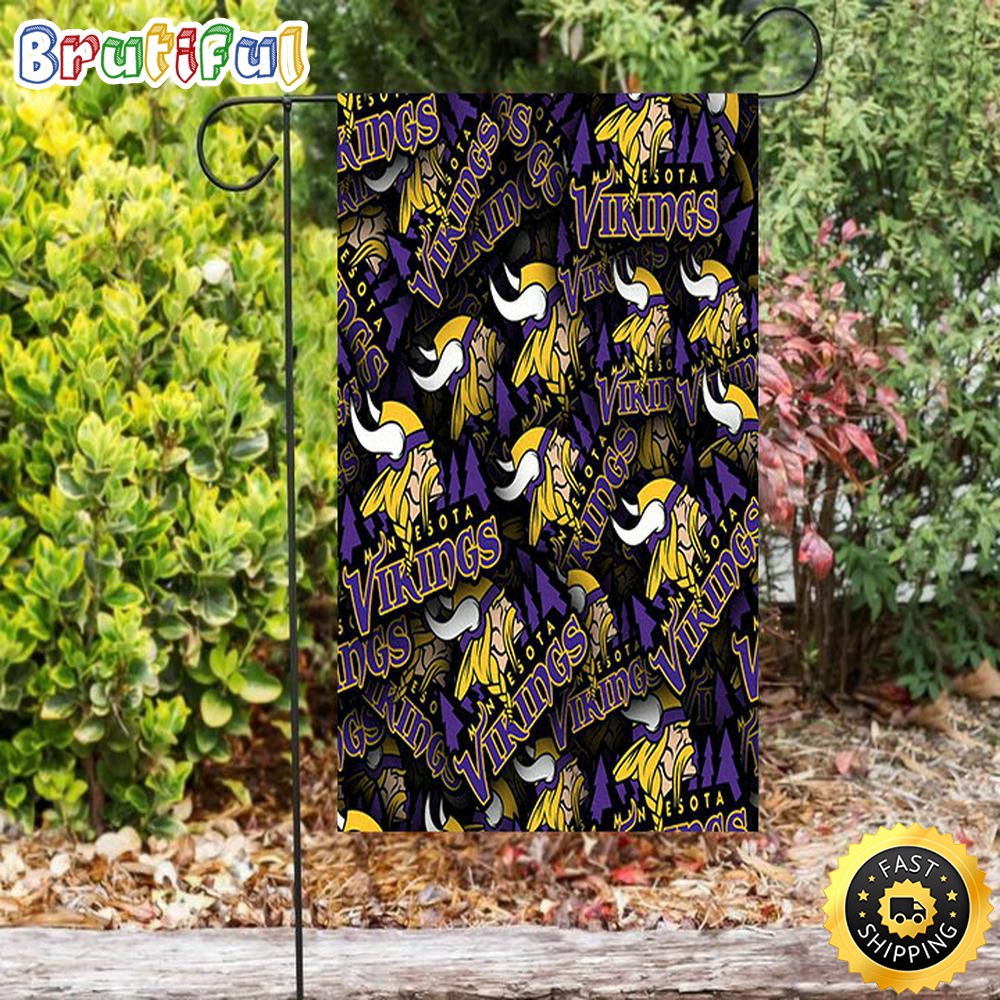 Nfl Garden Flags Minnesota Vikings Emblem v8 Double Sided Printing Garden Flag Minnesota Vikings Garden Flag